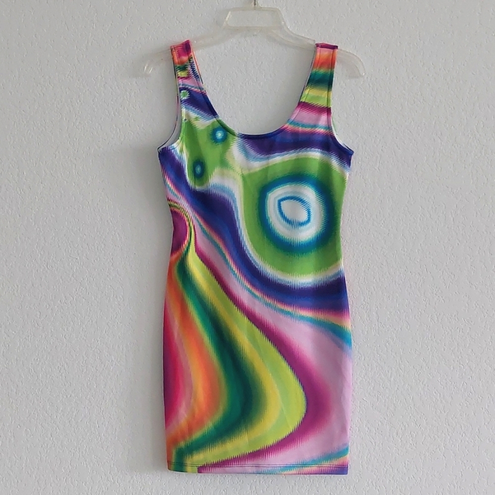 JUJU & B Colorful Abstract Patterned Bodycon Dress NWOT